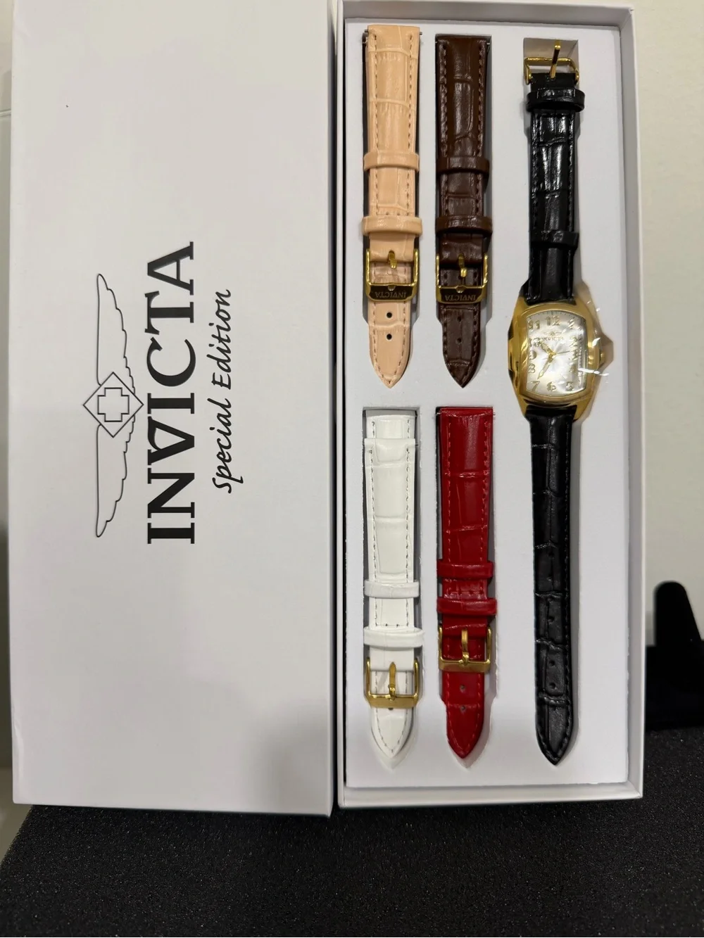 Invicta Lupah Special Edition Gold Watch with Silver Dial Interchangeable Strap